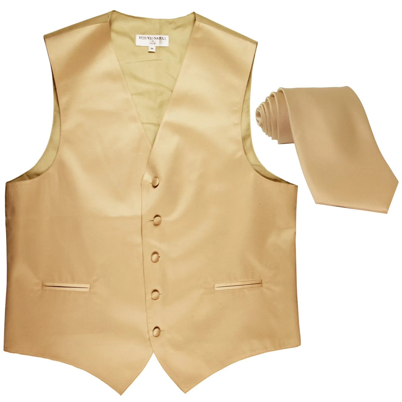 New Men's Formal Tuxedo Vest Waistcoat_Necktie solid wedding prom beige