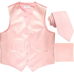 New Men's formal vest Tuxedo Waistcoat_2.5" necktie & hankie wedding pink