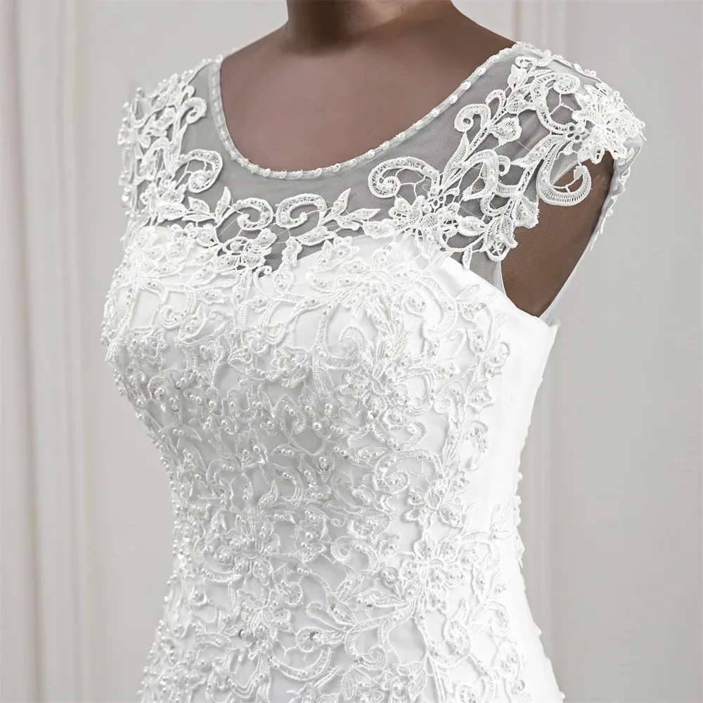 New Mermaid Wedding Dress  Sexy Wedding Gowns Sleeveless Wedding Gown