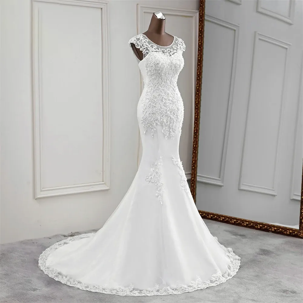 New Mermaid Wedding Dress  Sexy Wedding Gowns Sleeveless Wedding Gown