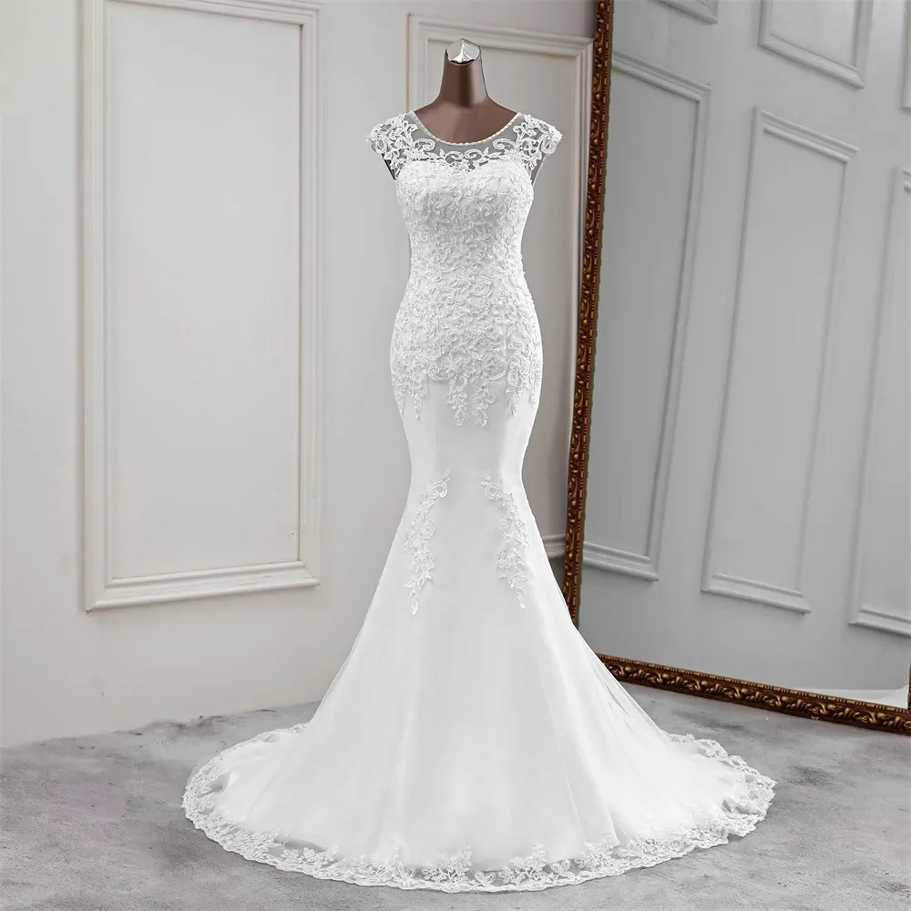 New Mermaid Wedding Dress  Sexy Wedding Gowns Sleeveless Wedding Gown