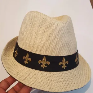 New Orleans, Fleur De Lis Panama hat/personalized Panama hat