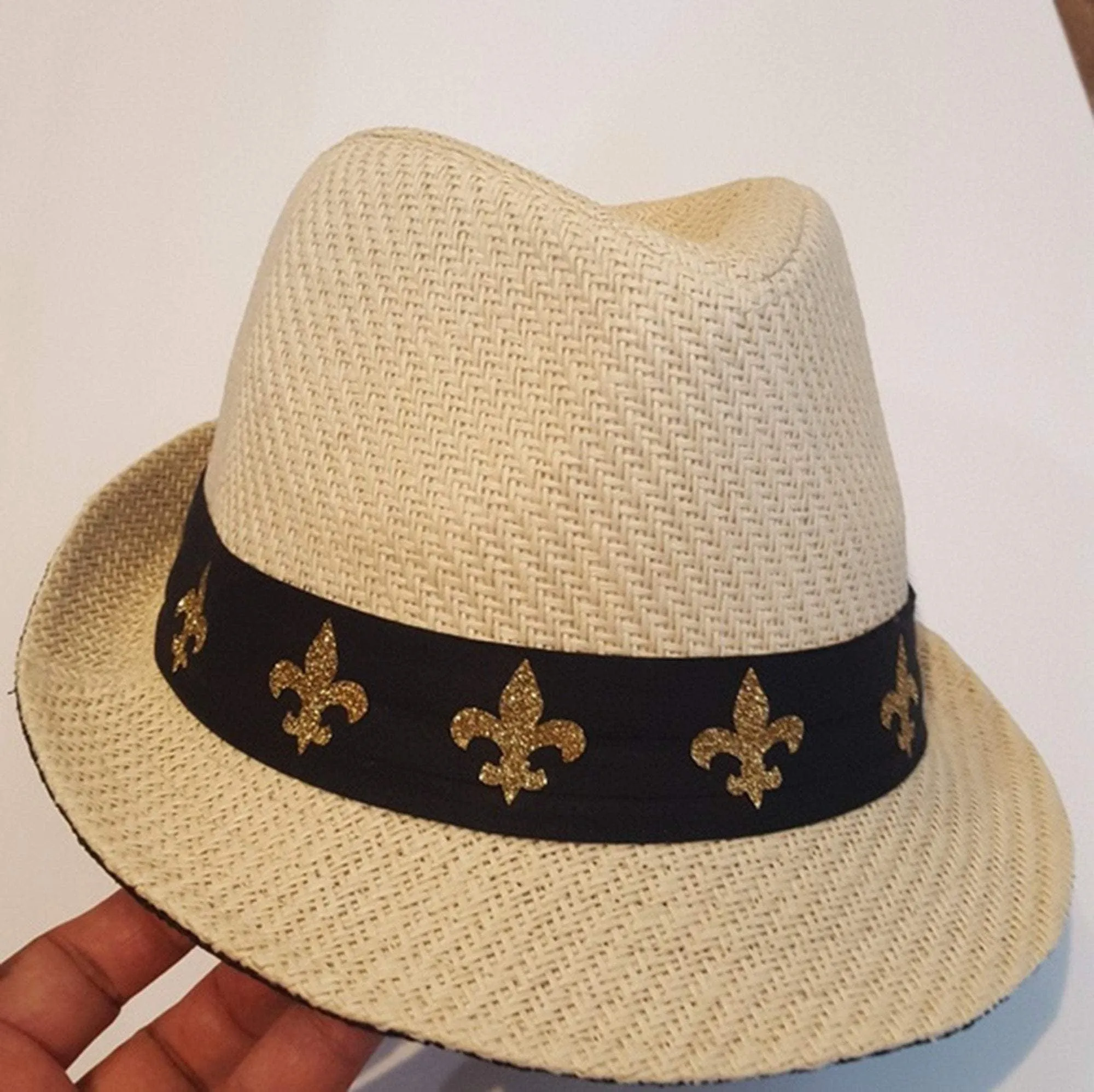 New Orleans, Fleur De Lis Panama hat/personalized Panama hat