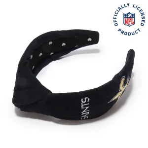 NEW ORLEANS SAINTS LELE SADOUGHI X NFL JET EMBROIDERED KNOTTED HEADBAND