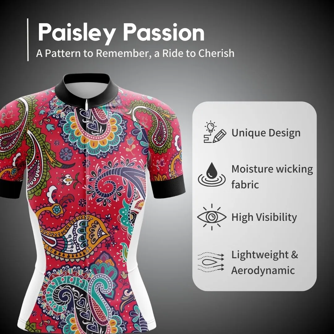 NEW! Paisley Passion  | Women's Short Sleeve Cycling Jersey