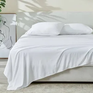 New - Patina Vie King Easy Care Solid Sheet Set Fresh White