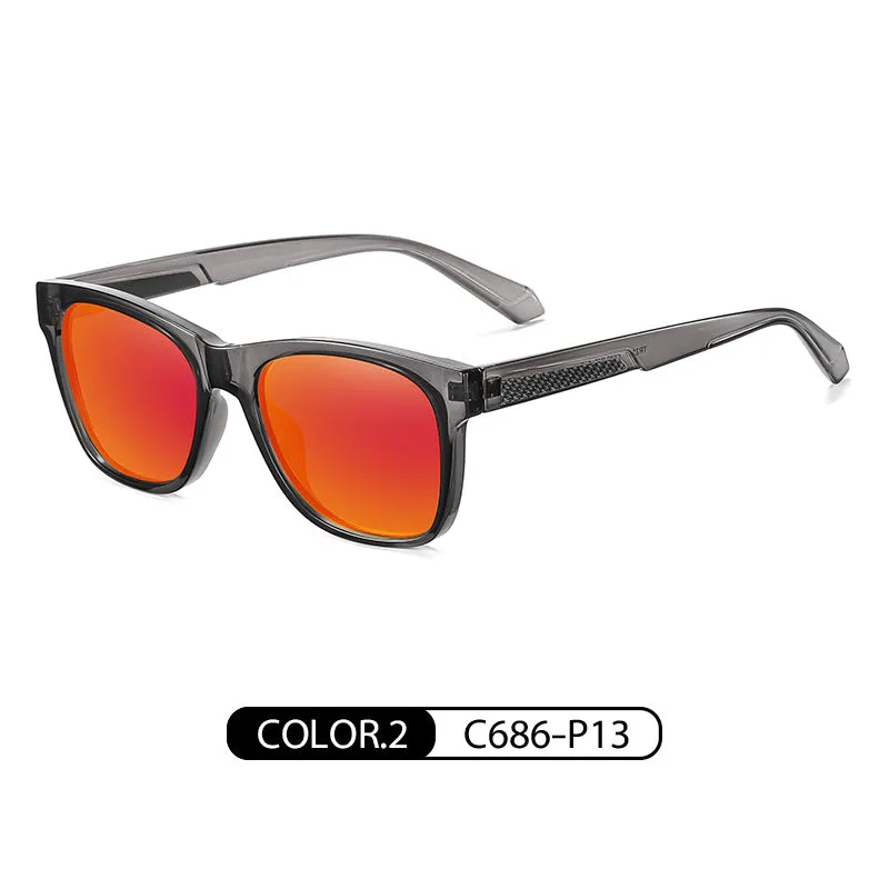 New polarized sunglasses for men, casual sports style sunglasses, ultra-light TR7517 temple carbon fiber sunglasses