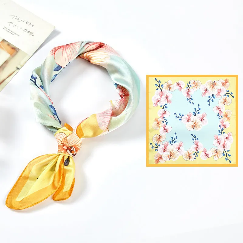 New Simulated Silk Satin Printed Scarves