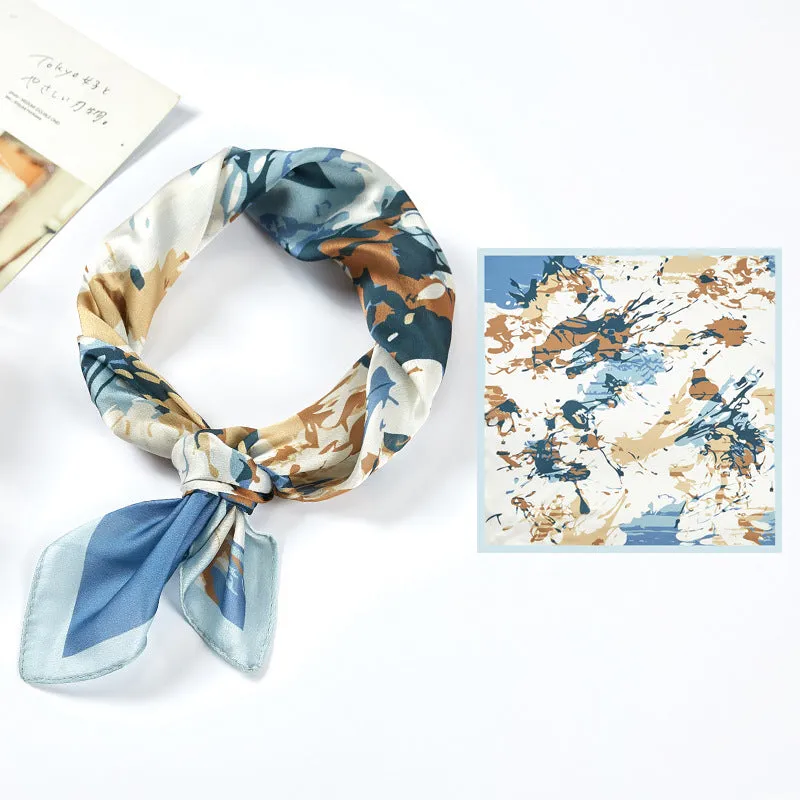 New Simulated Silk Satin Printed Scarves