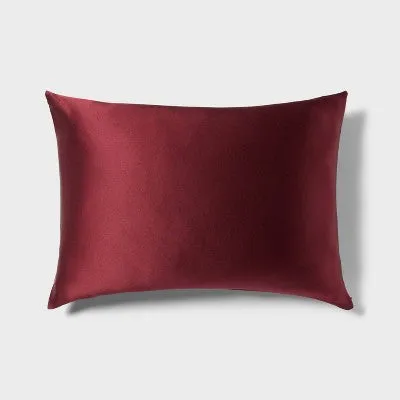 New - Standard 100% Silk Pillowcase with Hidden Zipper Berry Purple - Threshold