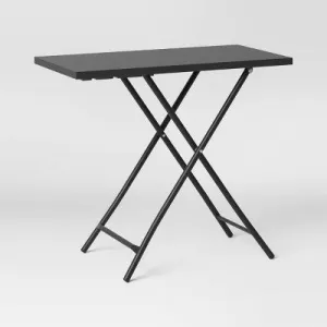 New - Steel Rectangle Multi-tier Folding Outdoor Portable Side Table Black - Room