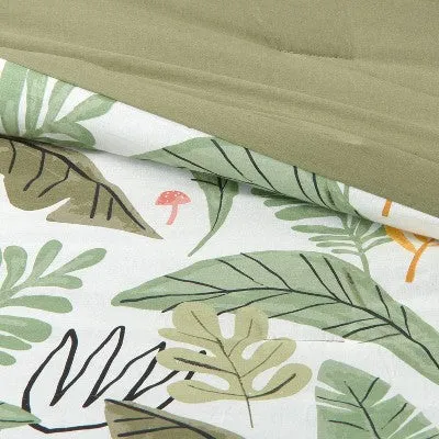 New - Toddler Botanical Print Kids' Comforter Green - Pillowfort