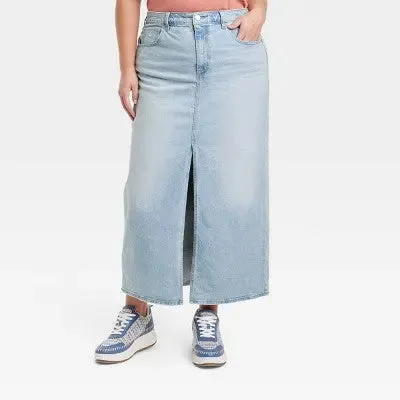 New - Universal Thread Women's Ultra-High Rise Maxi Denim Skirt