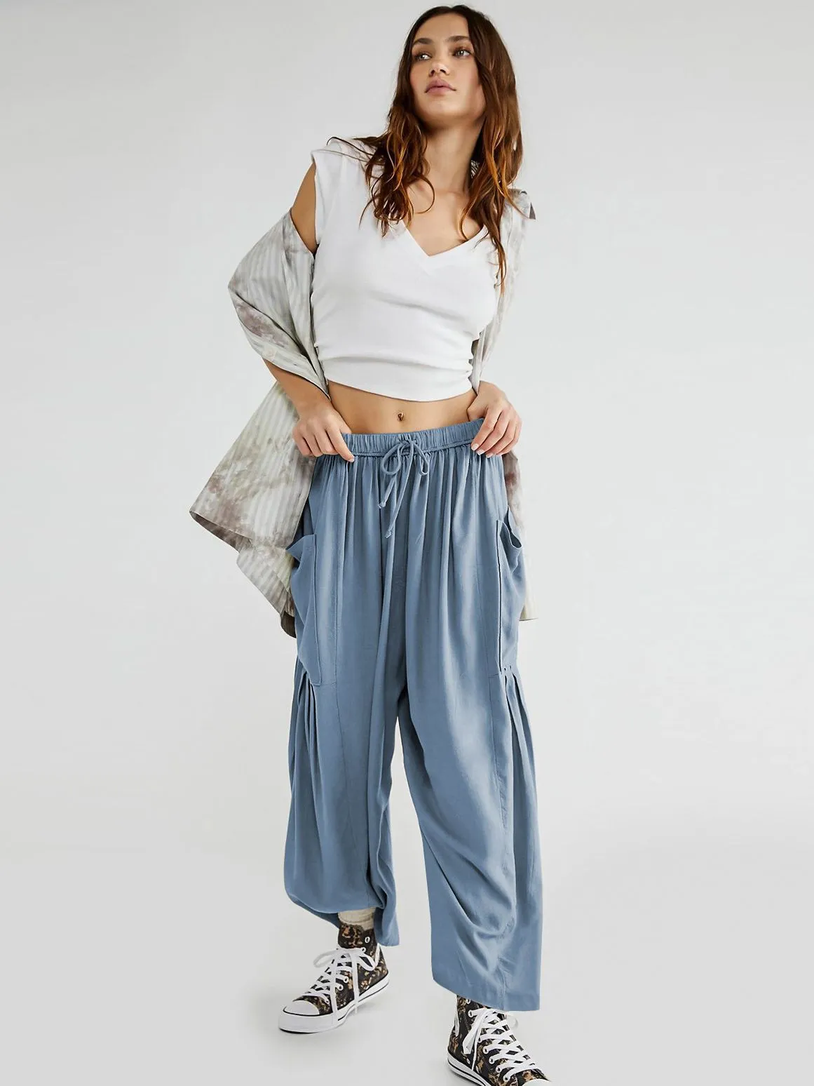 New Wide Leg Pants, Women's Loose Fitting Sports Yoga Pants, Casual Pants, Home Pants, Artificial Cotton Pants