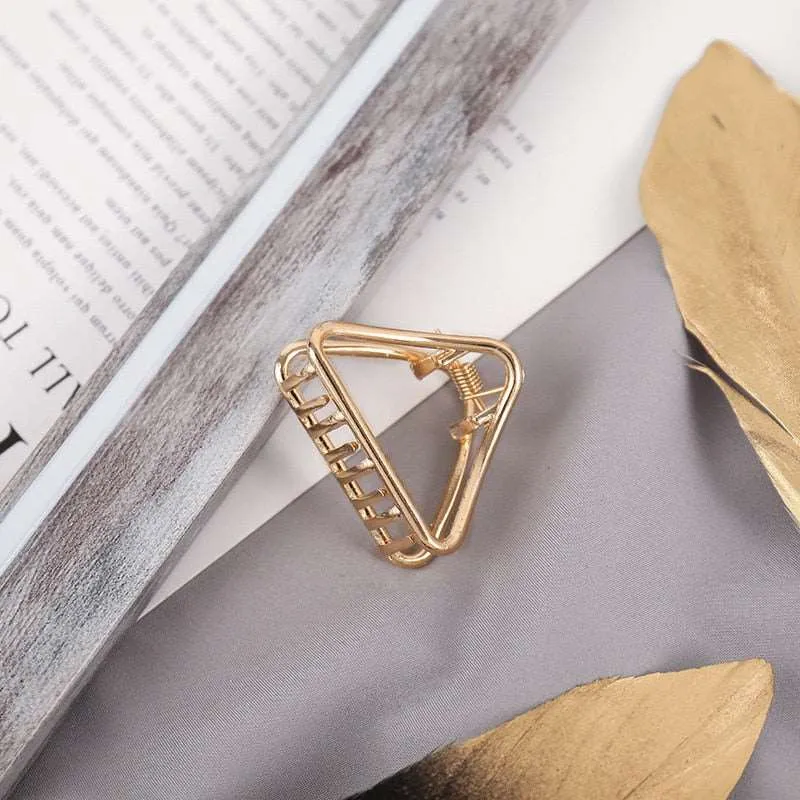 New Women Elegant Gold Silver Hollow Geometric Metal Hair Claw Vintage Hair Clips Headband Hairpin Fashion Hair Accessories