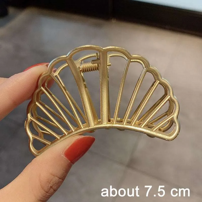 New Women Elegant Gold Silver Hollow Geometric Metal Hair Claw Vintage Hair Clips Headband Hairpin Fashion Hair Accessories