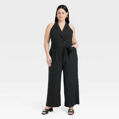 New - Women's Overt Occasion Jumpsuit - A New Day Black 4X