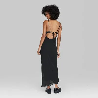 New - Women's Sleeveless Rosette Cup Maxi Dress - Wild Fable Black M