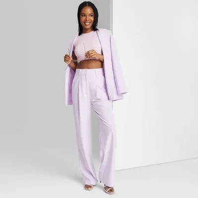 New - Women's Wide Leg Trousers - Wild Fable Lavender 10