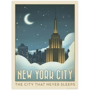 New York City Skyline in Moonlight Decal