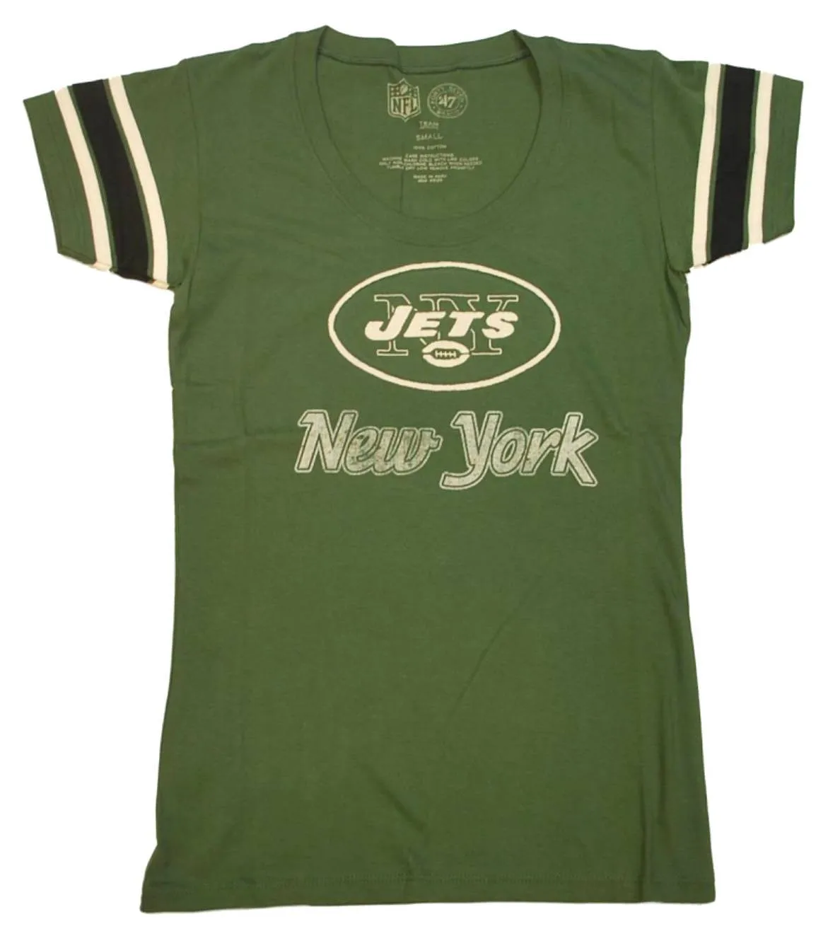 New York Jets 47 Brand Women Bottle Green Off Campus Scoop T-Shirt