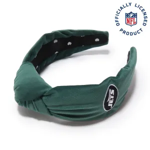 NEW YORK JETS LELE SADOUGHI X NFL GOTHAM GREEN EMBROIDERED KNOTTED HEADBAND