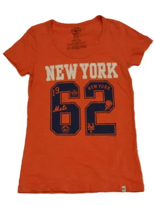 New York Mets 47 Brand WOMEN Orange & Navy 1962 National League SS T-Shirt (S)