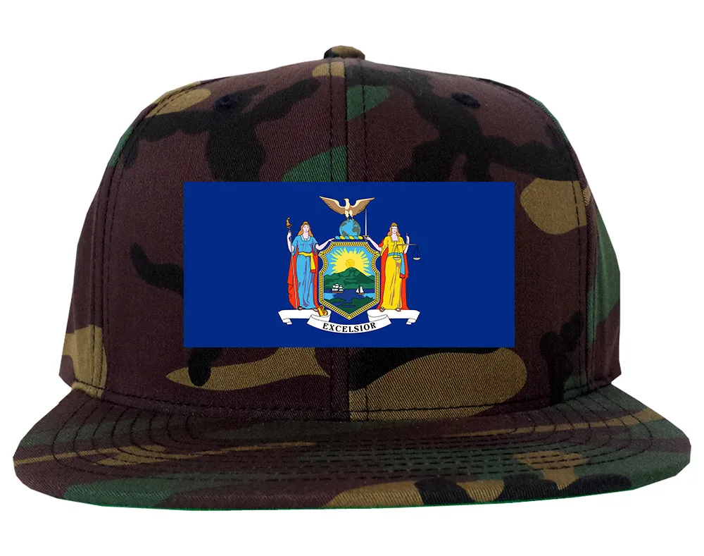 New York State Flag NY Chest Mens Snapback Hat