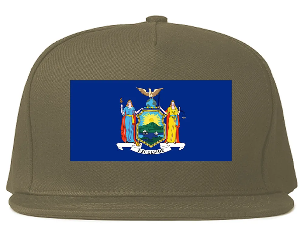 New York State Flag NY Chest Mens Snapback Hat