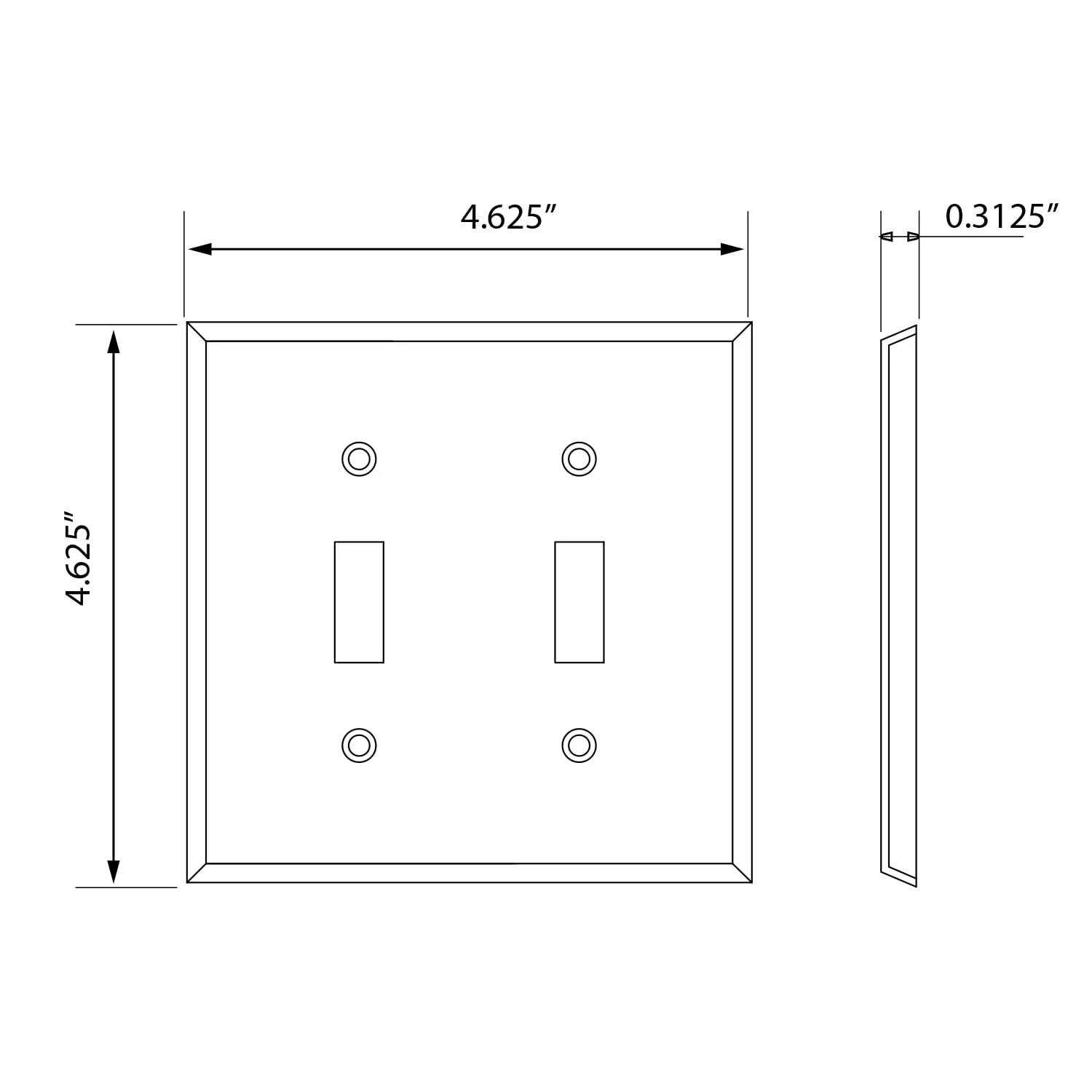 New York Switch Plate with Double Toggle in Polished Brass