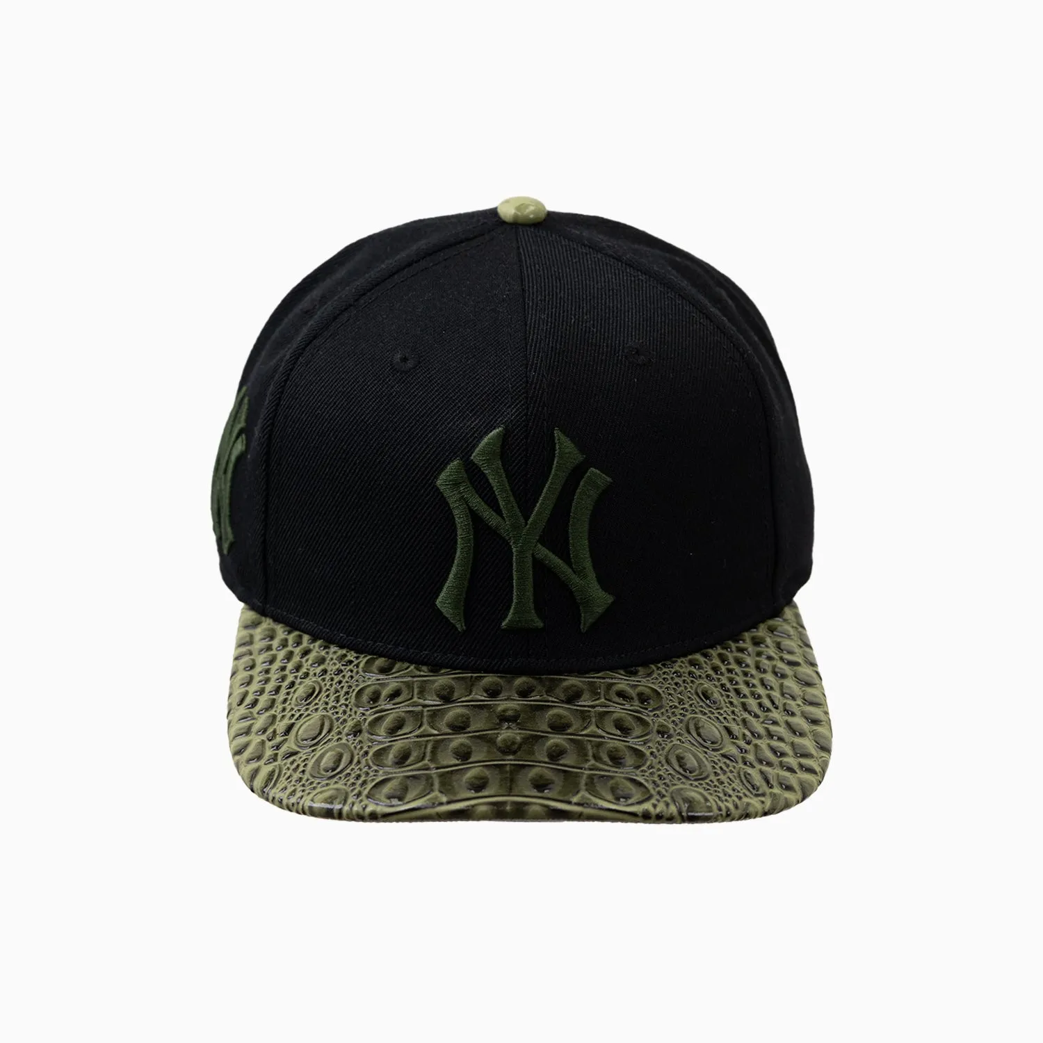 New York Yankees MLB Leather Visor Strapback Hat