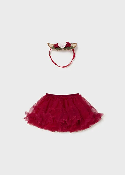 Newborn Girl Tulle Skirt with Ear Headband