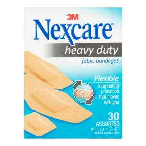 Nexcare 664-30PB Heavy Duty Flexible Fabric Bandages, Box of 30