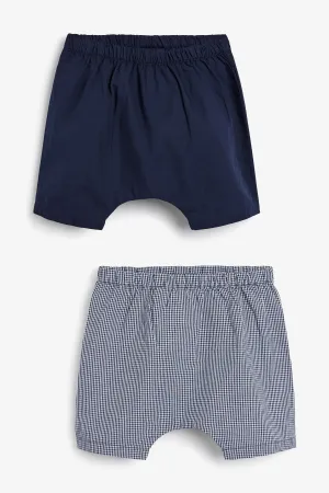 Next 2 Pack Blue Woven Baby Boys Shorts