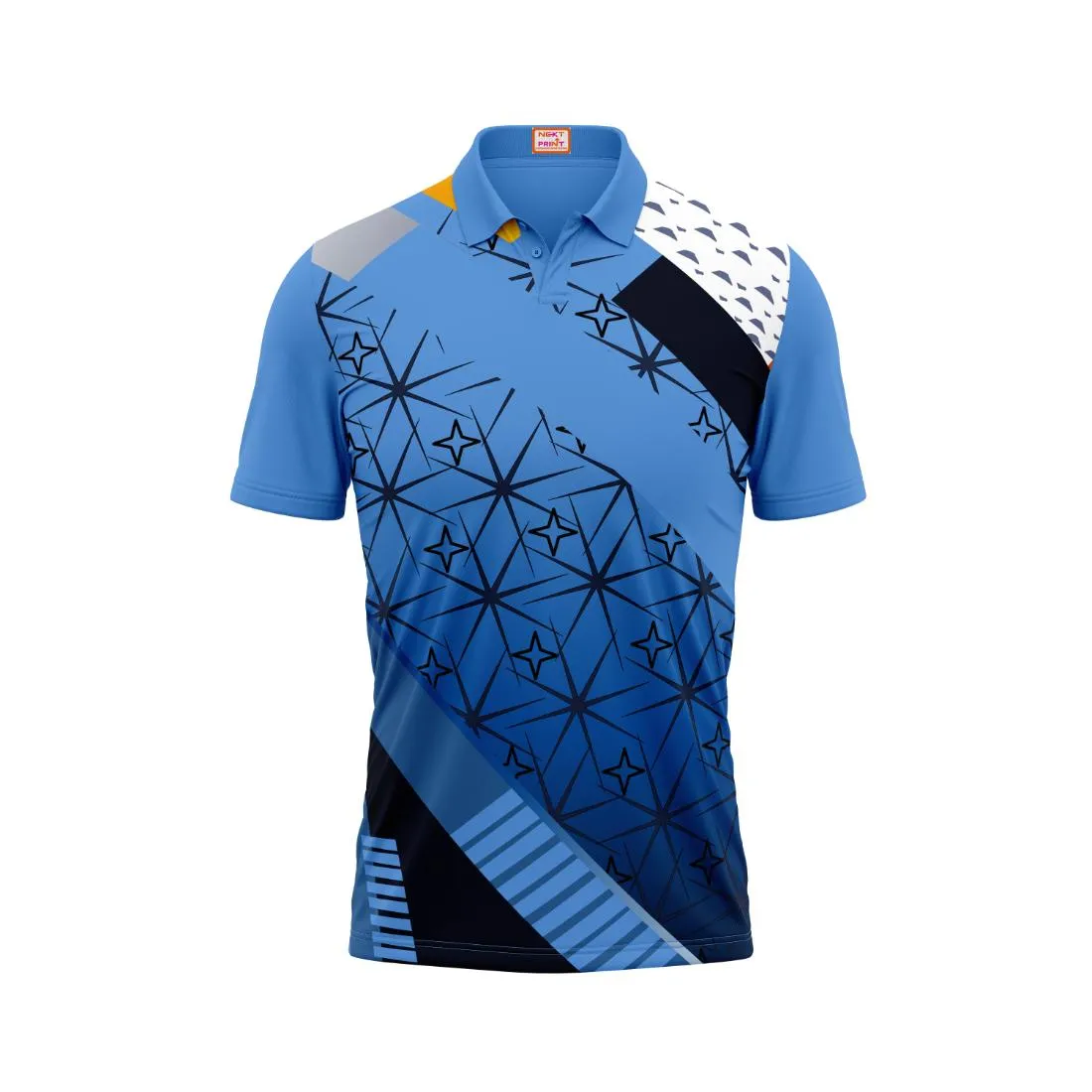 Next Print Customized Polo Neck Skyblue Jersey Design 15