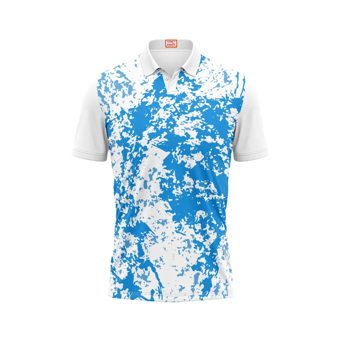 Next Print Customized Polo Neck White Jersey - Design 15