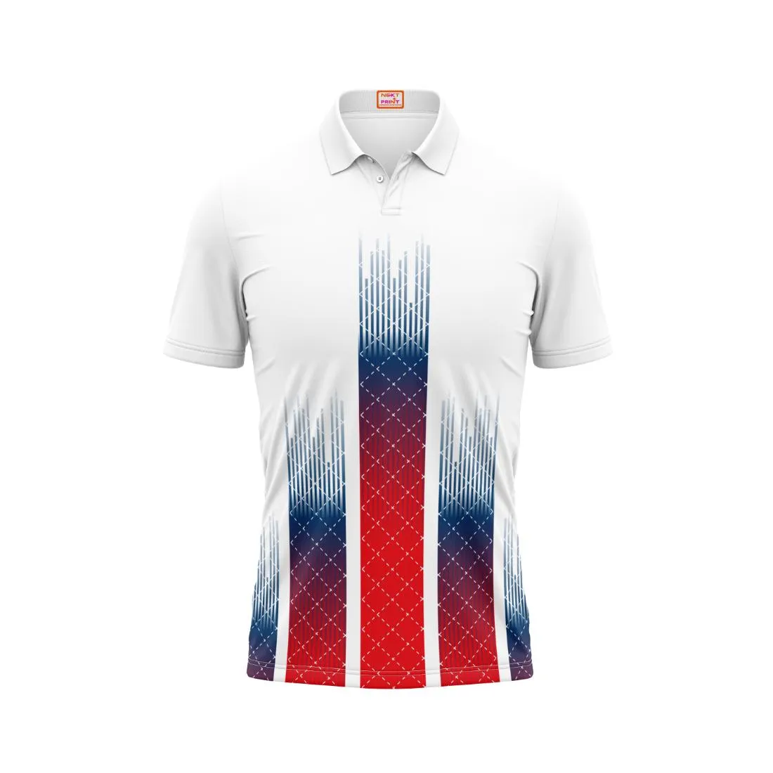 Next Print Customized Polo Neck White Jersey NPTS04