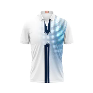 Next Print Customized Polo Neck White Jersey NPTS28