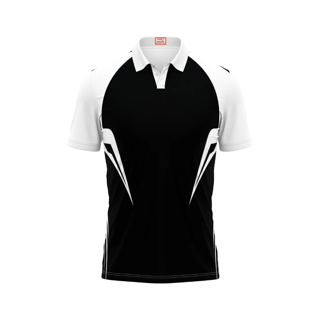 Next Print Customized Polo Neck White Jersey NPTS29