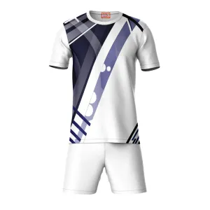 Next Print Round neck jersey white with shorts NPTS121