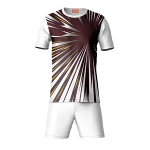 Next Print Round neck jersey white with shorts NPTS194