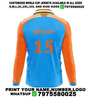 Nextprint Bhuvaneshwar Printed India Cricket 2024 World Cup Jersey Full Sleeve