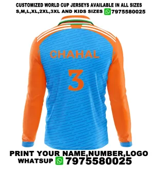 Nextprint Chahal Printed India Cricket 2024 World Cup Jersey Full Sleeve