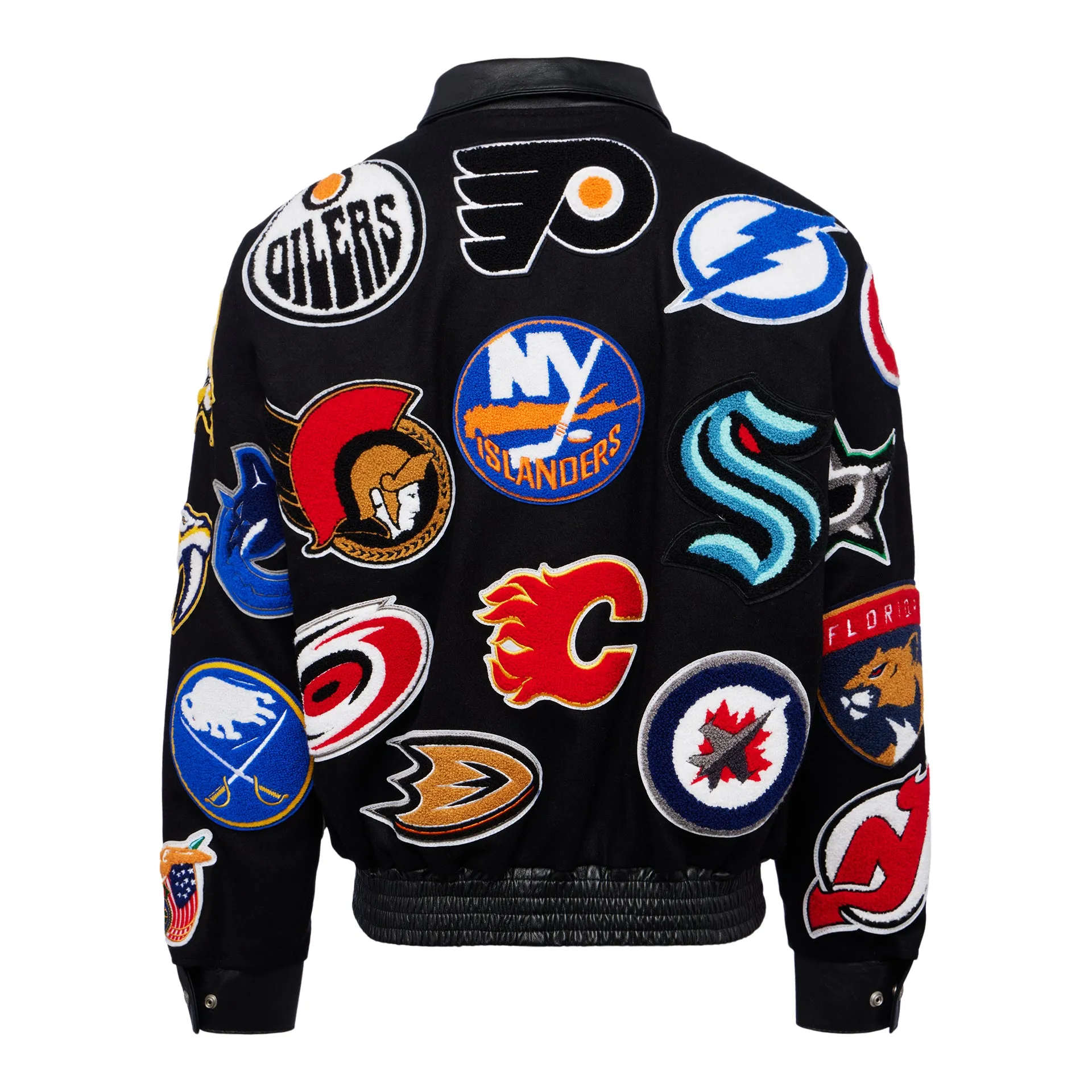 NHL COLLAGE WOOL & LEATHER JACKET Black