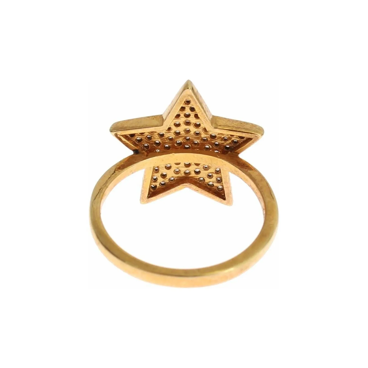 Nialaya Elegant Gold-Plated Sterling Silver Ring with CZ Crystals