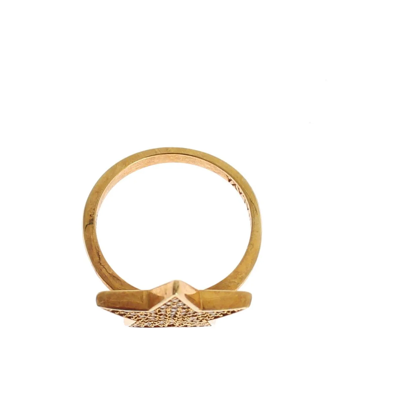 Nialaya Elegant Gold-Plated Sterling Silver Ring with CZ Crystals