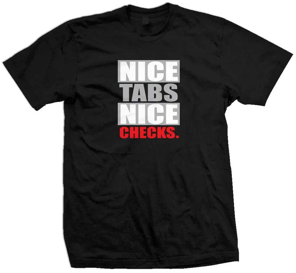 Nice Tabs Nice Checks - Black T-Shirt