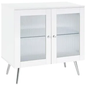 Nieta - 2 Door Engineered Wood Accent Cabinet - White High Gloss