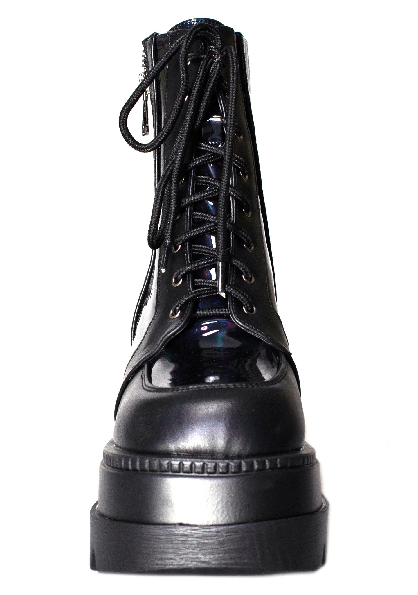 Nightshade Hologram Black Platform Boots