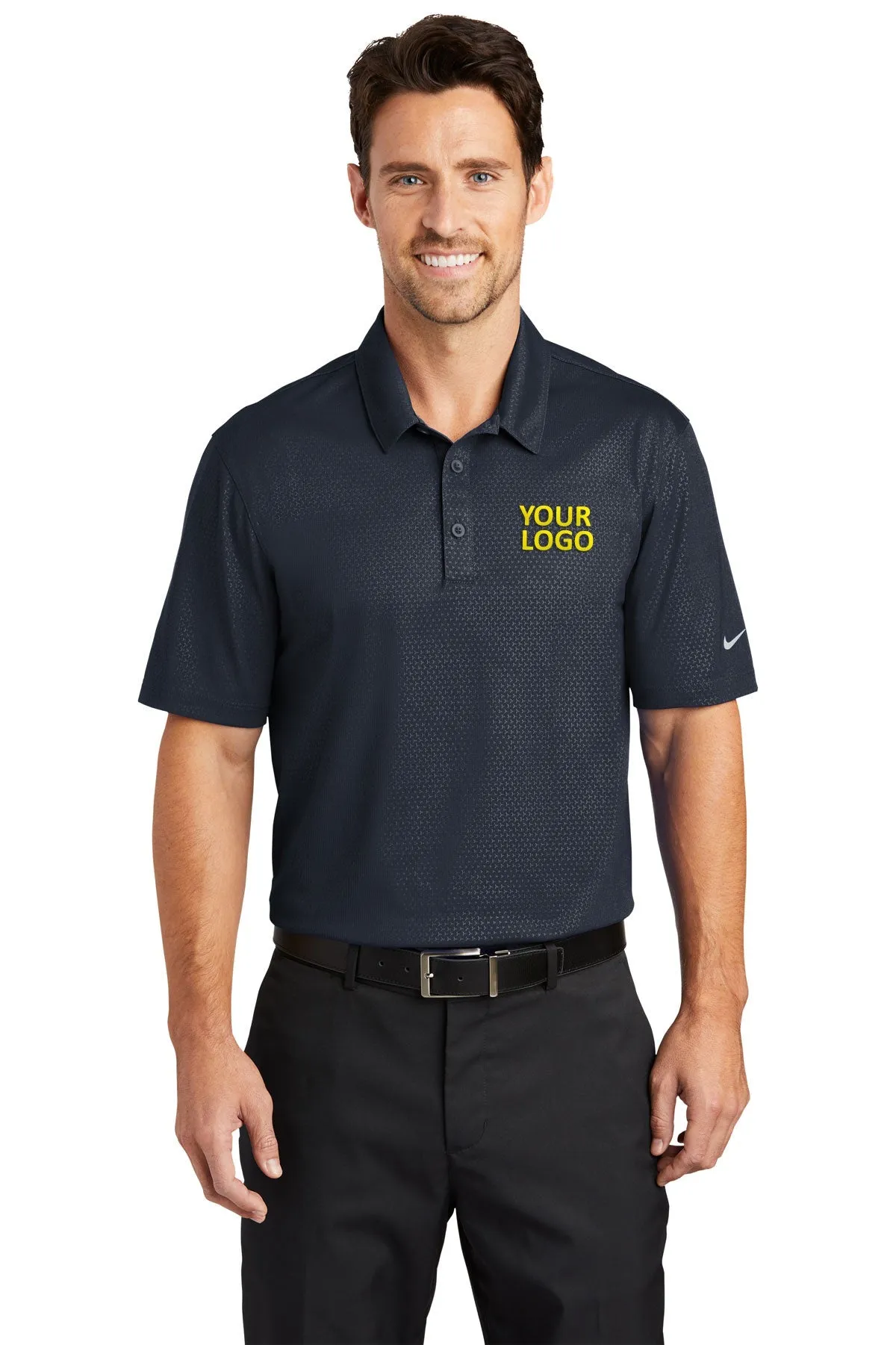 Nike Dri-FIT Embossed Tri-Blade Custom Polos, Marine